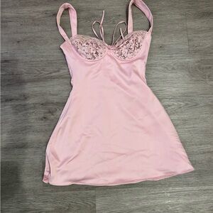 House of CB Pink Lace Chemise Dress